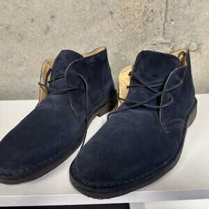 Mens Blue Suede Ankle Boots
